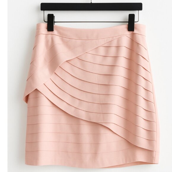 New York & Company Pleated Layered Pink Blush Skirt Sz.16 - Picture 1 of 6